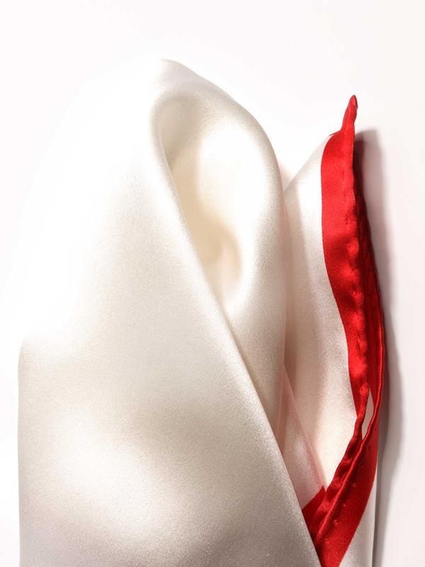 Silk White and Red Pochette