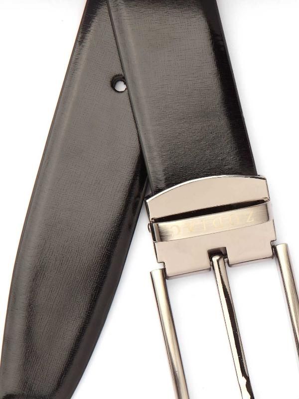 ZB 181 Solid Black Classic Leather Belt
