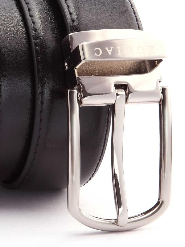 ZB 182 Solid Black Classic Leather Belt