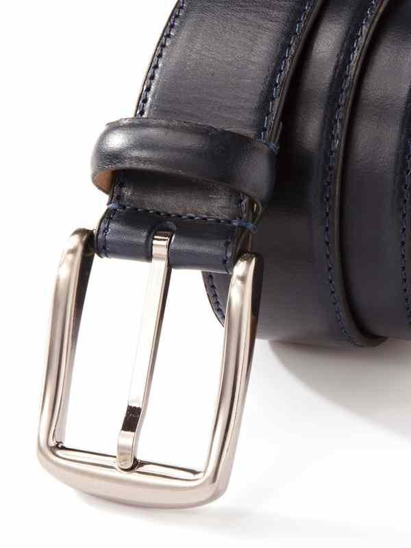 ZB 259 Solid Blue Classic Leather Belt