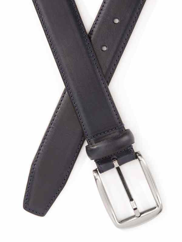 ZB 259 Solid Blue Classic Leather Belt