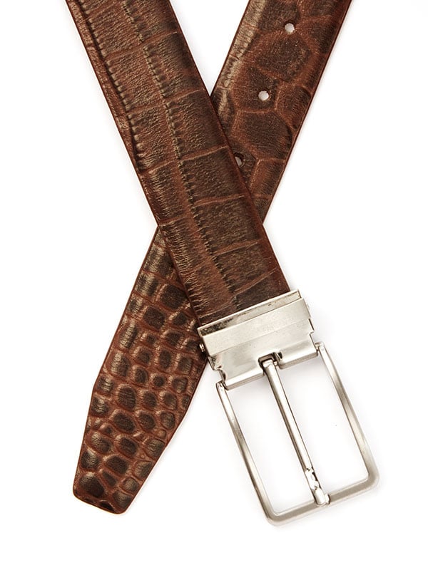 Brown Croco Leather Belt