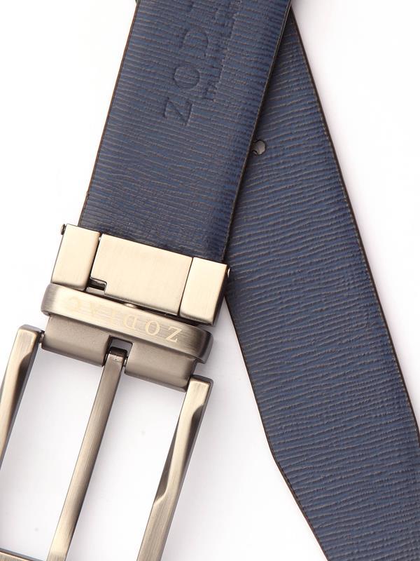 ZB 183-A Black/ Blue Reversible Leather Belt