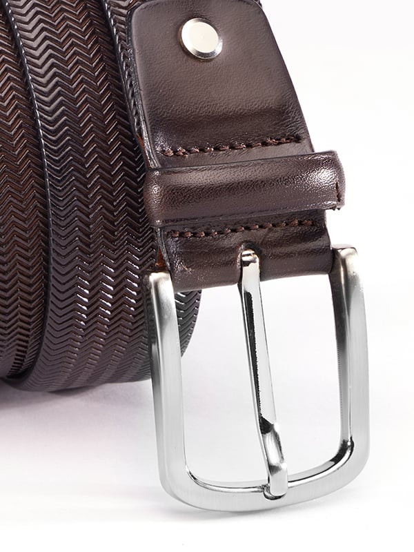 Brown Two Tone Leather Belt