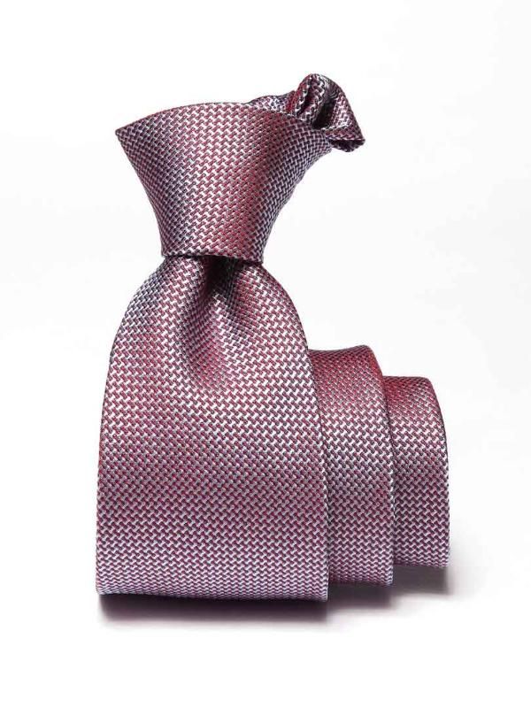 Campania Slim Structure Solid Medium Pink Silk Tie