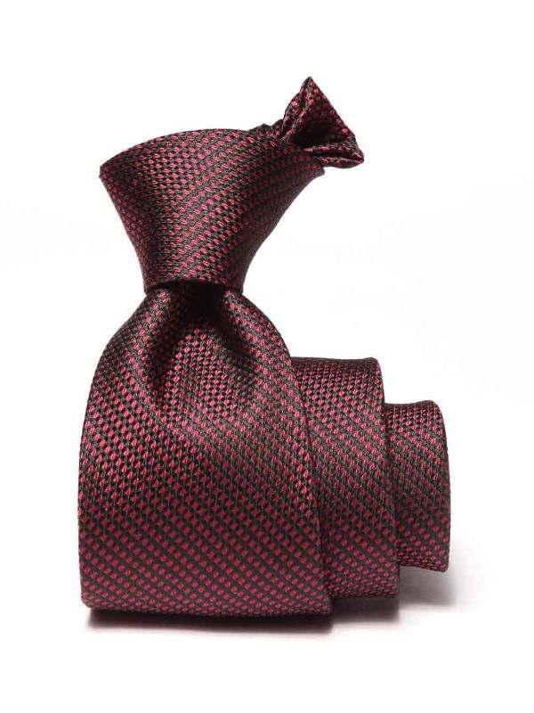 Campania Slim Structure Solid Dark Maroon Silk Tie