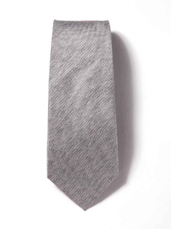 Campania Slim Structure Solid Medium Grey Silk Tie
