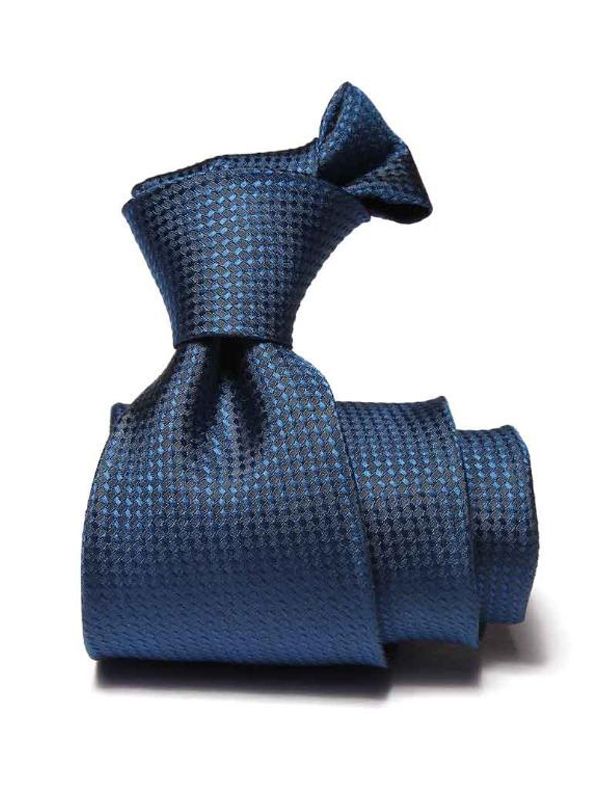 Campania Structure Solid Navy Silk Tie