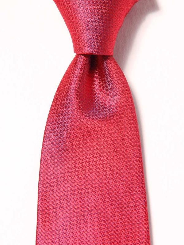 Campania Structure Solid Medium Red Silk Tie