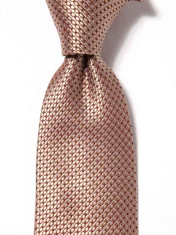 Campania Structure Solid Medium Beige Silk Tie