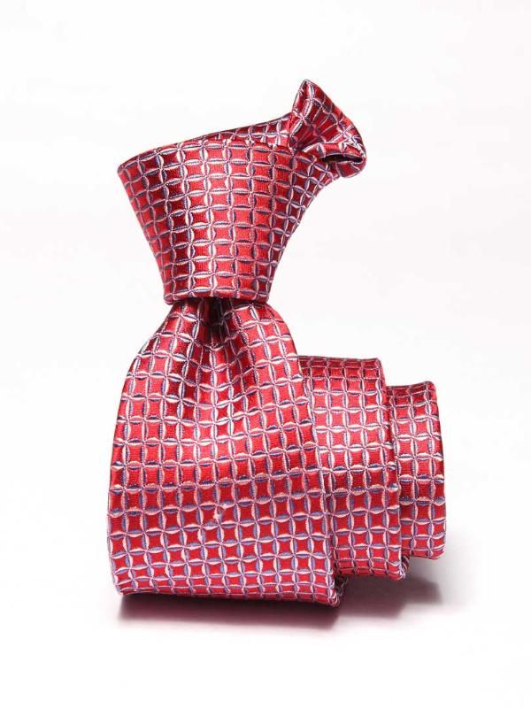 Campania Structure Solid Medium Red Silk Tie