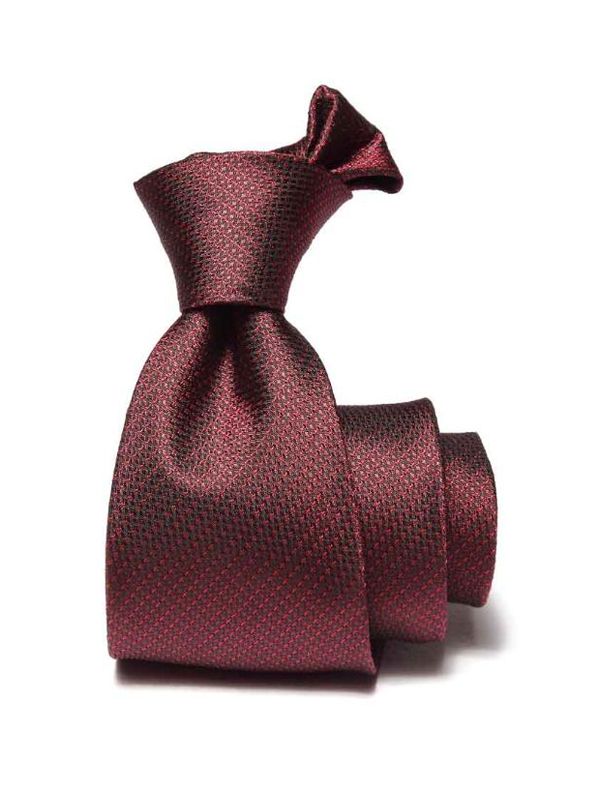 Campania Structure Solid Dark Maroon Silk Tie