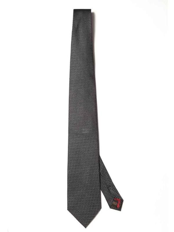 Campania Minimal Dark Black Silk Tie