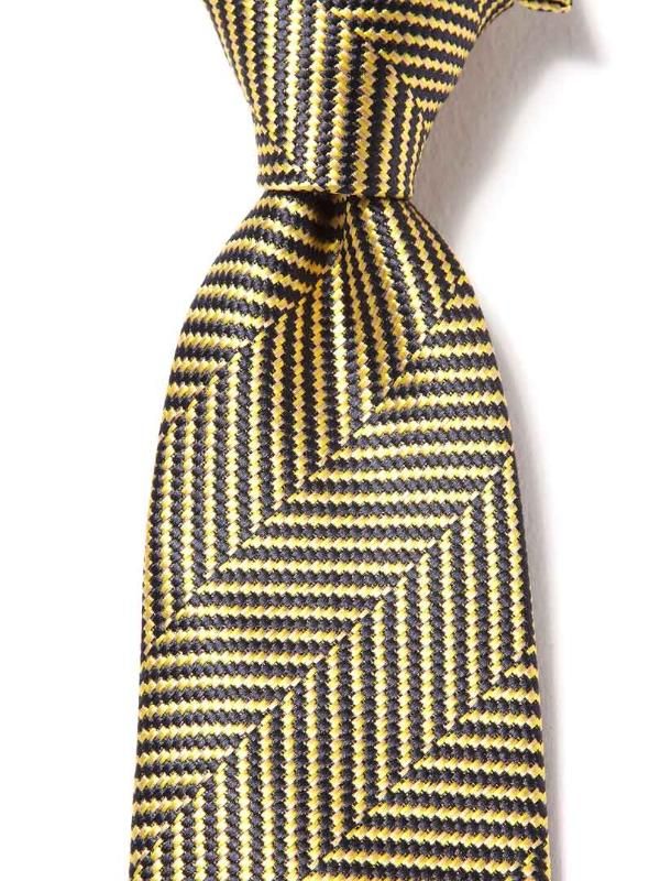 Campania Striped Dark Gold Silk Tie