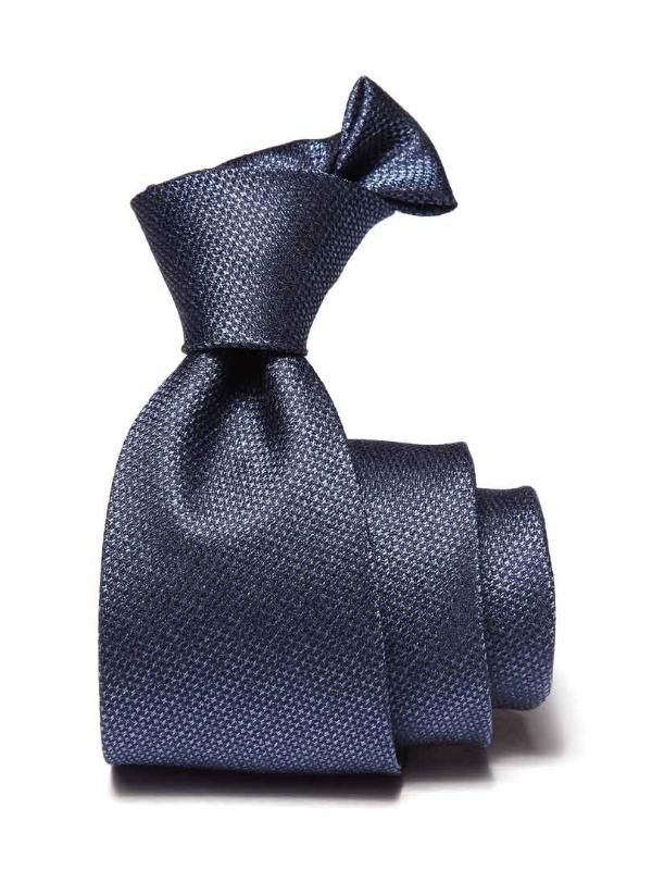 Campania Minimal Dark Blue Silk Tie