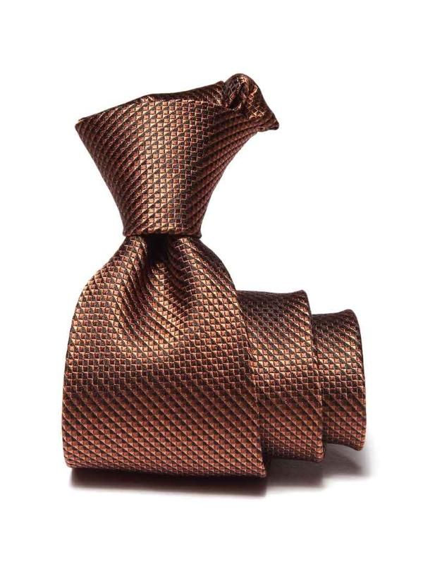 Campania Structure Solid Dark Brown Silk Tie
