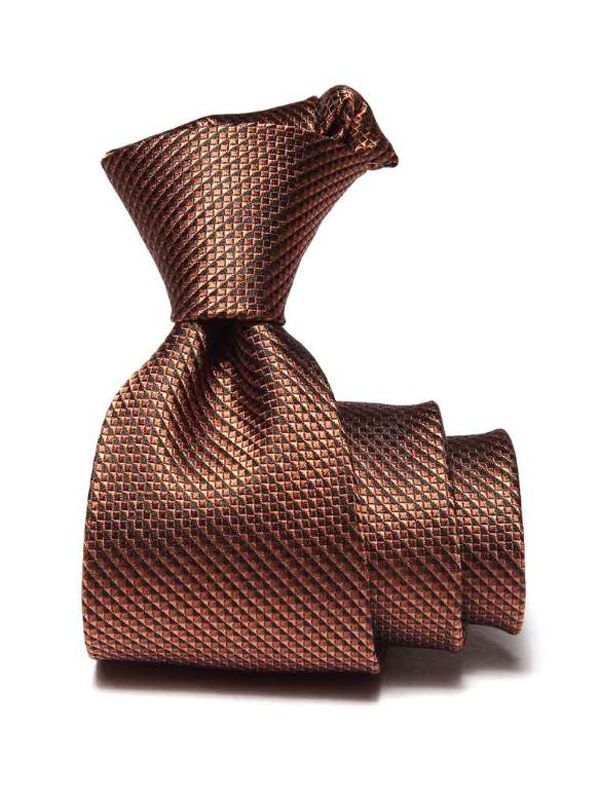 Campania Structure Solid Dark Brown Silk Tie