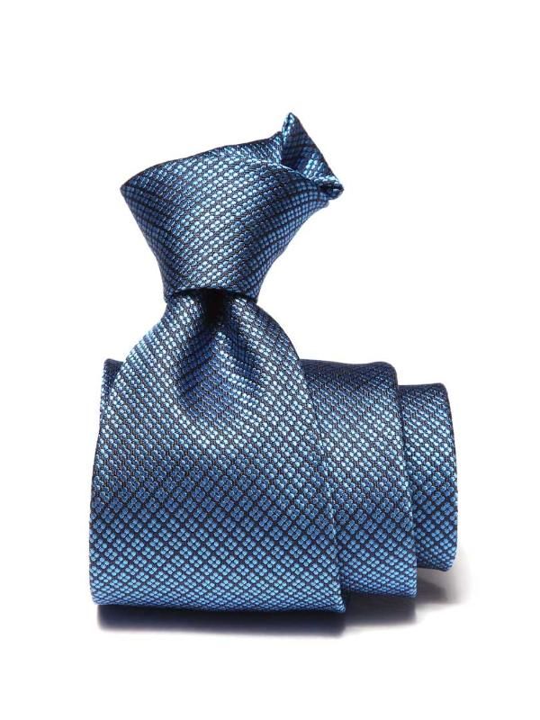Campania Structure Solid Dark Blue Silk Tie