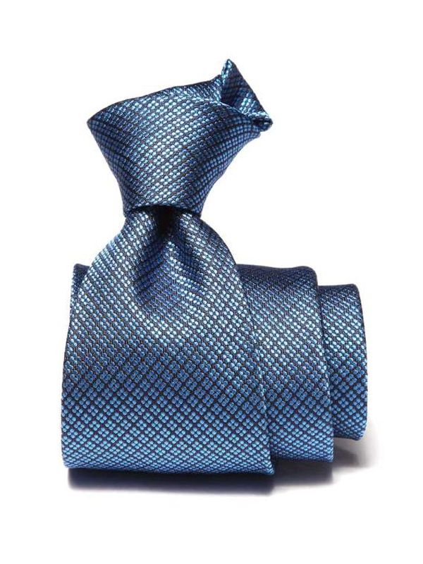 Campania Structure Solid Dark Blue Silk Tie