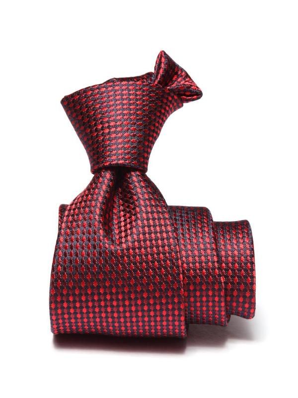 Campania Structure Solid Dark Red Silk Tie