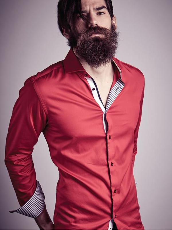 Capstan Red Solid  Slim Fit  Blended Shirt