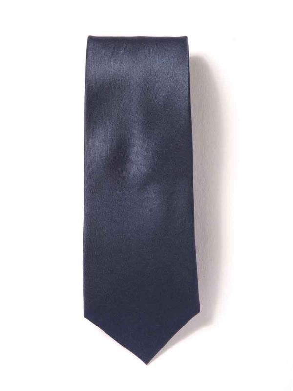 Creme Solid Navy Silk Tie