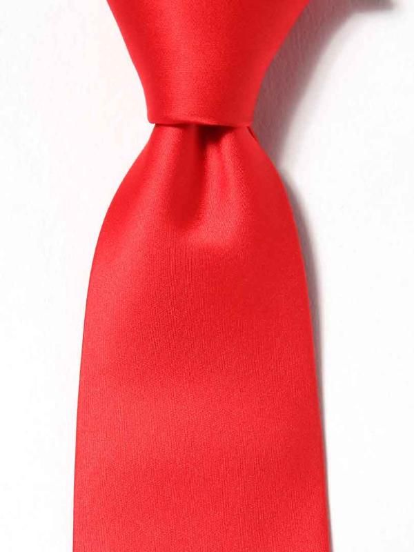 Creme Solid Dark Red Silk Tie