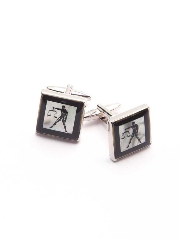 Black & White Birth Sign Mother of Pearl Cufflinks