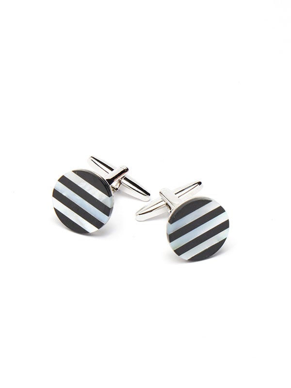 Black & White Mother-Of-Pearl Cufflinks