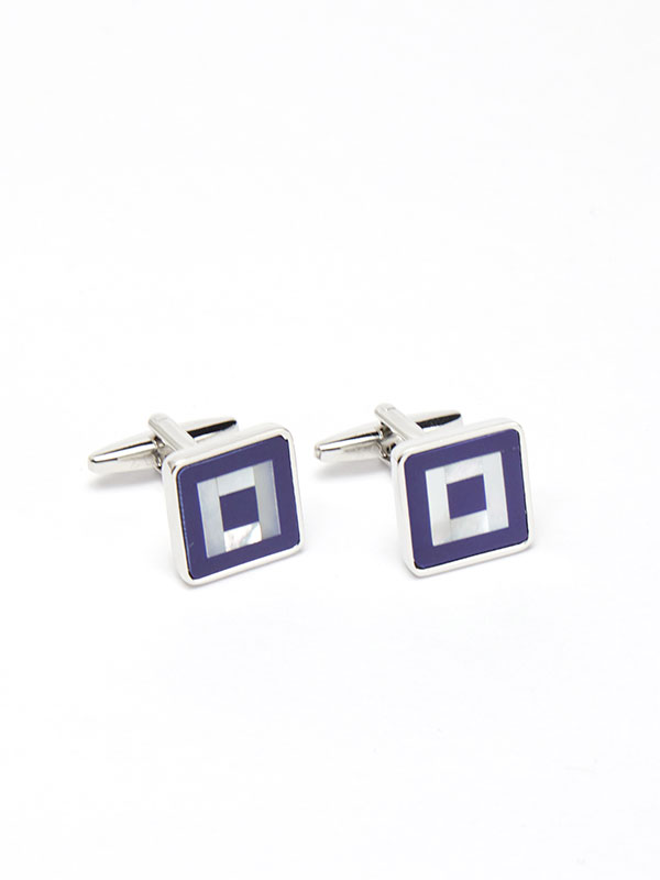 Blue & White Mother-Of-Pearl Cufflinks