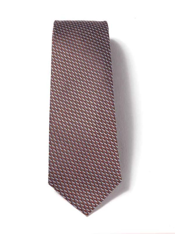 Campania Slim Structure Solid Medium Brown Silk Tie