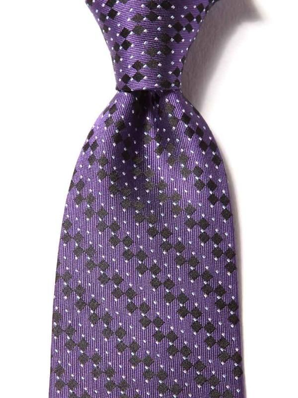 Campania Striped Dark Purple Silk Tie