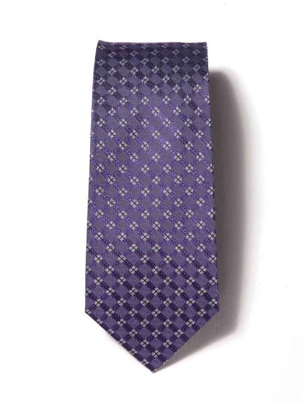 Como Checks Dark Purple Silk Tie