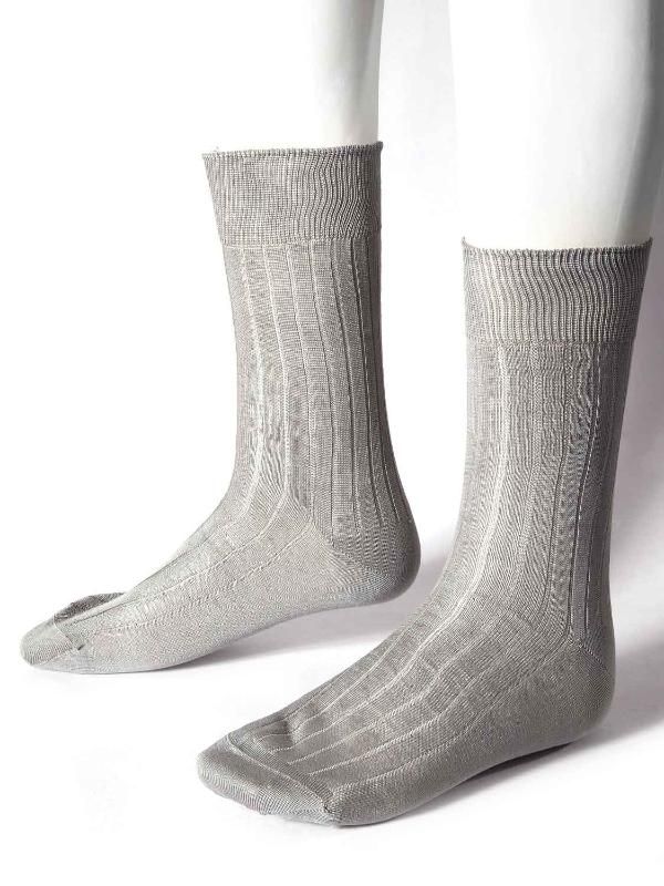 Rib Light Grey  Cotton Socks