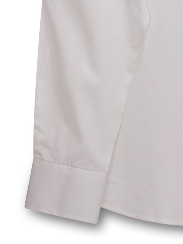 Dodger White Solid Full Sleeve Single Cuff Slim Fit Blended Shirt