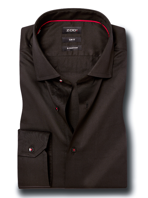 Fidel Black Solid Full Sleeve Single Cuff Slim Fit Blended Shirt