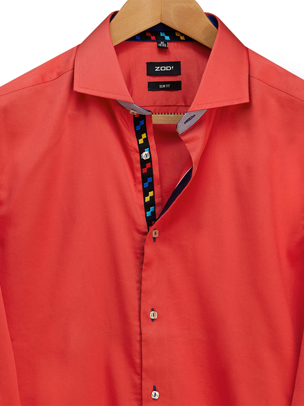 Franco Coral Solid Full Sleeve Single Cuff Slim Fit Blended Shirt