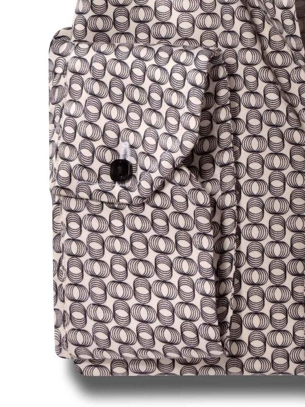 Luca Black Printed Full sleeve single cuff Slim Fit  Blended Shirt