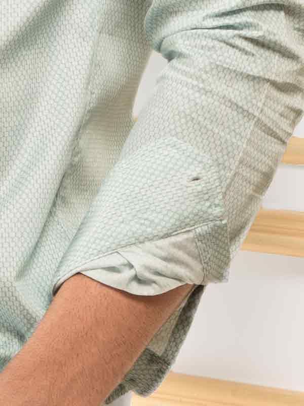 Murphy Green Printed Full sleeve single cuff Slim Fit  Blended Shirt