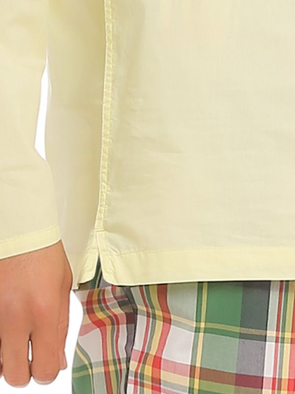 Yellow Tailored Fit Cotton Shurta