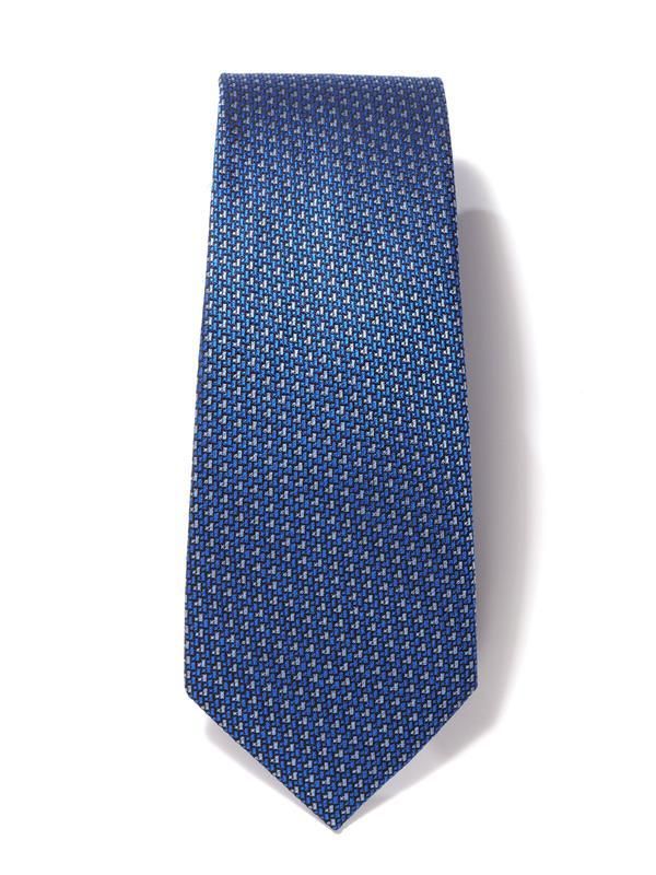 Campania Structure Solid Medium Blue Pure Silk Slim Tie