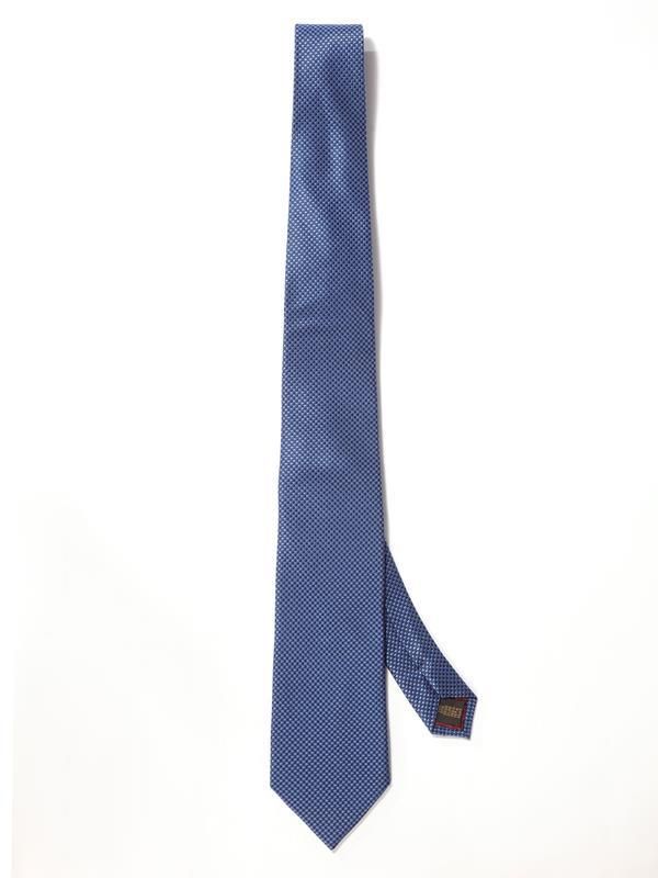 Campania Structure Solid Medium Blue Silk Slim Tie