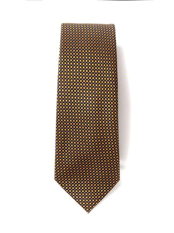 Campania Solid Dark Gold Silk Tie