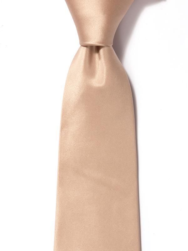 Creme Solid Medium Beige Silk Tie