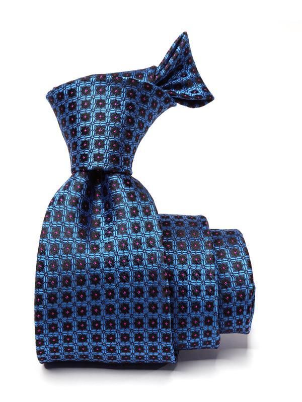 Florentine Minimal Dark Blue Silk Tie