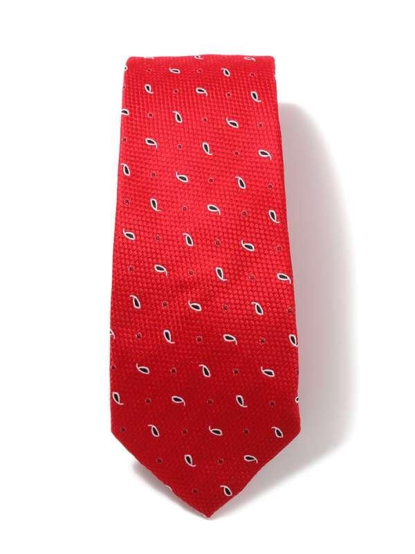 Kingcrest Slim Minimal Red Polyester Tie