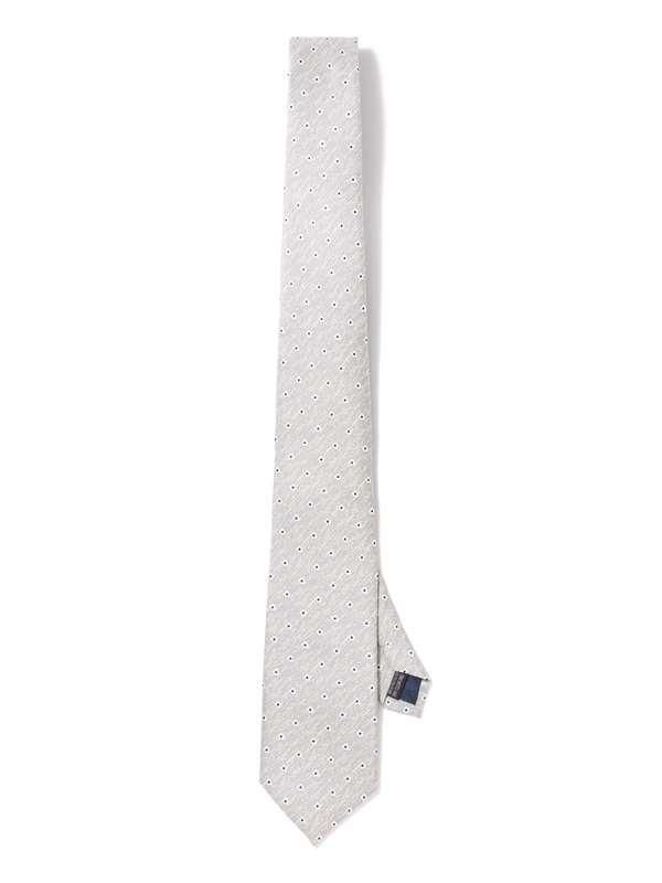 Kingcrest Slim Minimal Light Grey Polyester Tie
