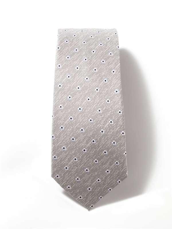 Kingcrest Slim Minimal Light Grey Polyester Tie