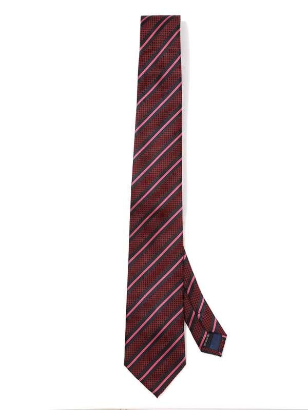 Kingsford Striped Maroon Polyester Tie