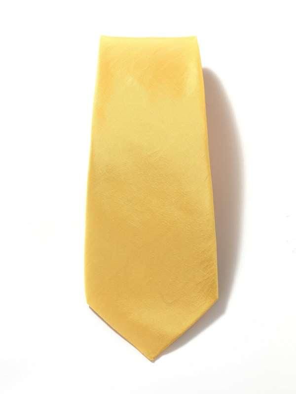 Kingston Slim Plain Solid Light Yellow Polyester Tie